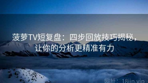 菠萝TV短复盘：四步回放技巧揭秘，让你的分析更精准有力