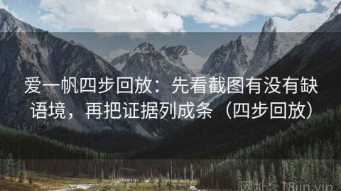爱一帆四步回放：先看截图有没有缺语境，再把证据列成条（四步回放）
